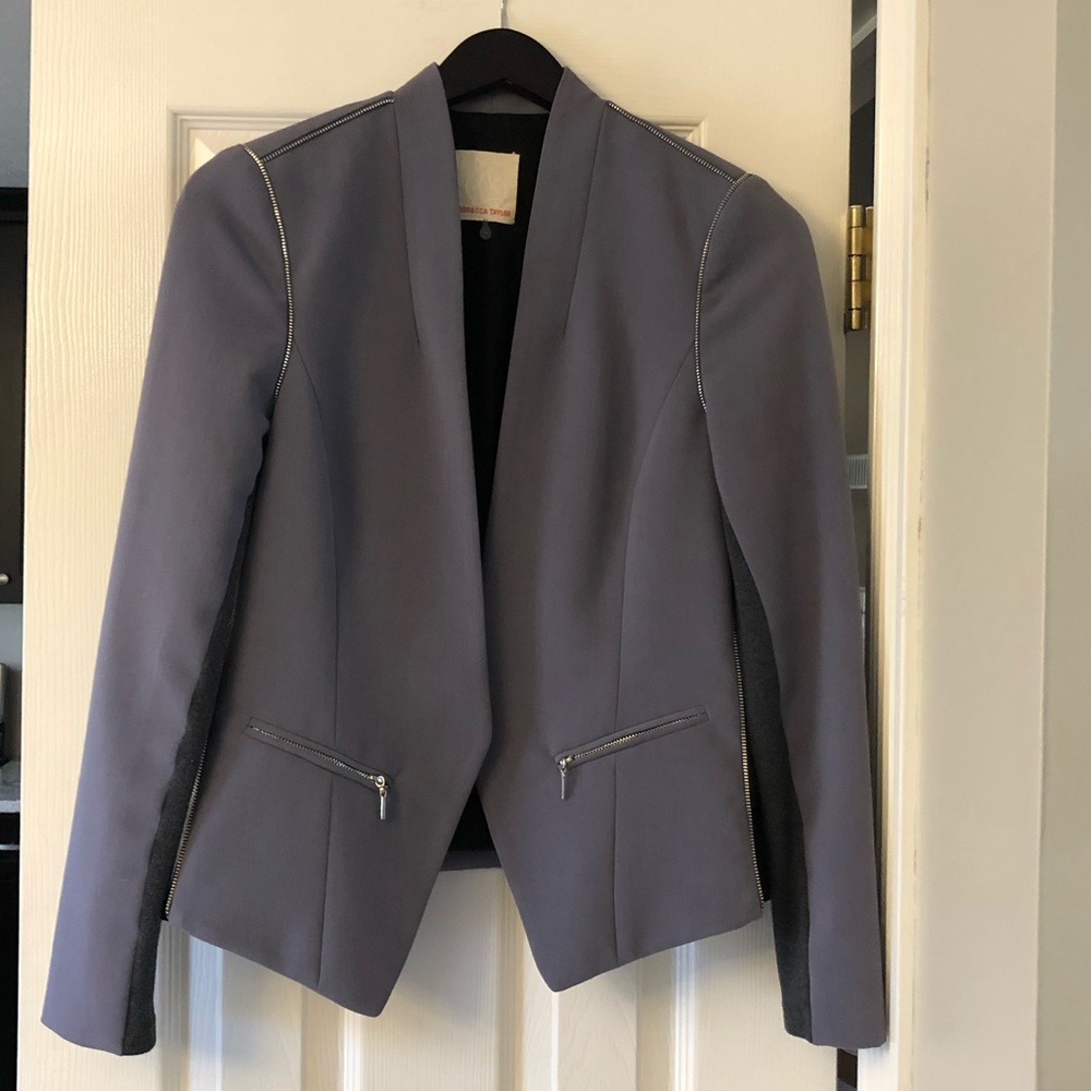 Rebecca Taylor Sz 6 Blazer with zipper detail.